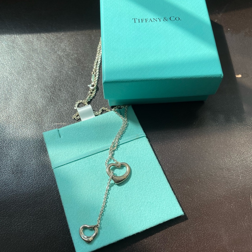Tiffany & Co. Elsa Peretti Open Heart Lariat Necklace